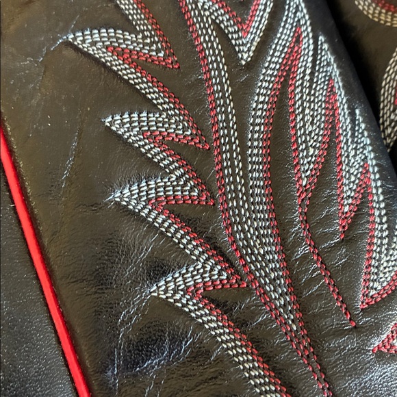 Justin Boots Red and Black Heeled Boots - Picture 8 of 16